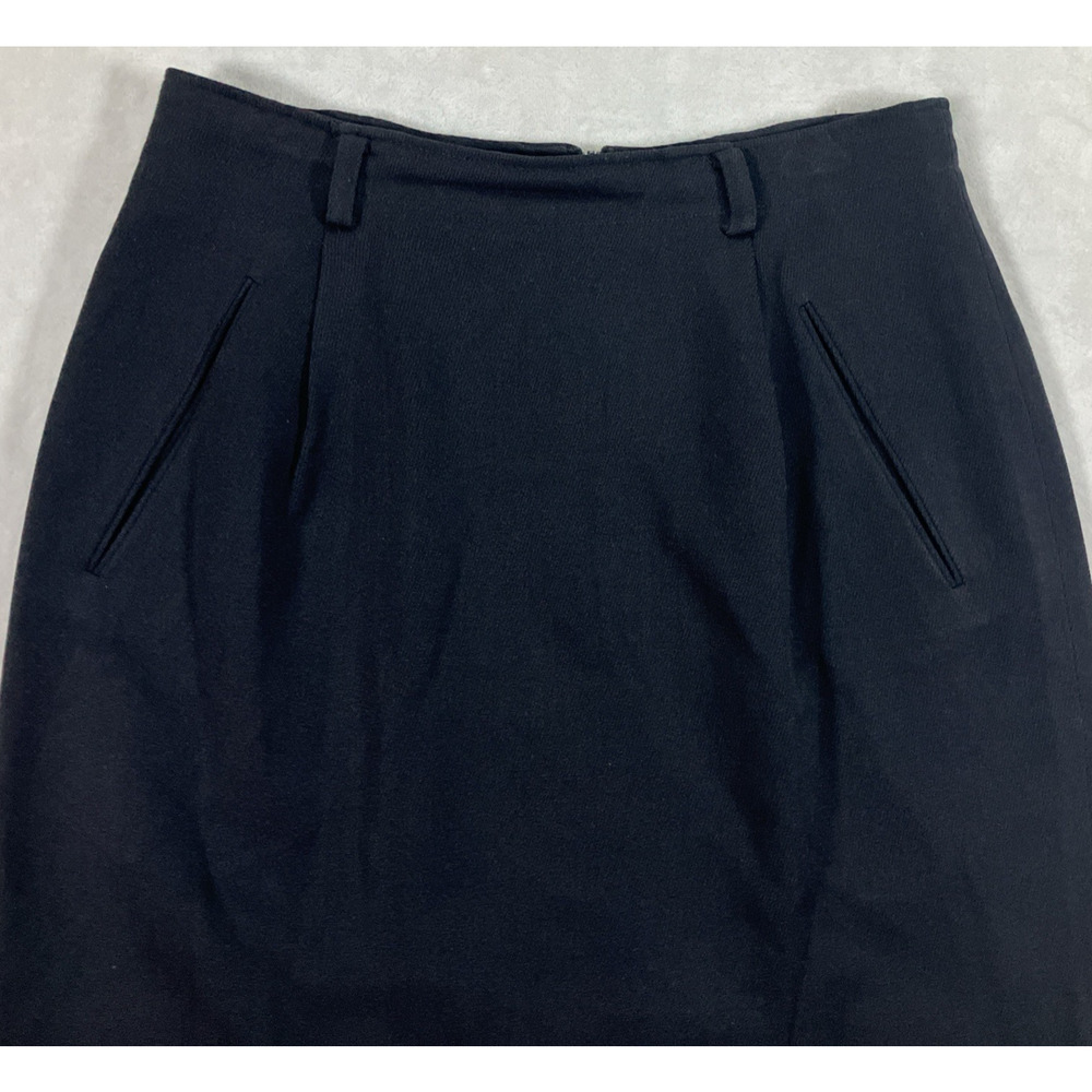 Vintage Eddie Bauer Aka Women's Size 6 Black Pencil Skirt 100% Wool Office Siren - Picture 3 of 11